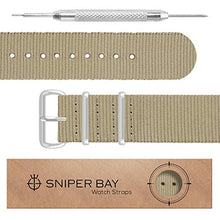 Load image into Gallery viewer, Sniper Bay Nato Watch Strap – Military-Grade Nylon, Stainless Steel – (Khaki)
