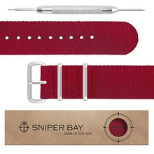 Load image into Gallery viewer, Sniper Bay Nato Watch Strap – Military-Grade Nylon, Stainless Steel – (Red)
