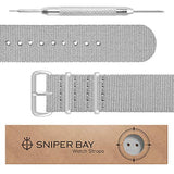 Sniper Bay Nato Watch Strap – Military-Grade Nylon, Stainless Steel – (Grey)